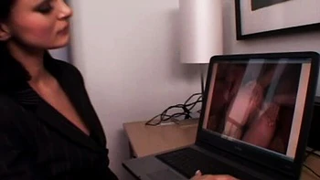 Natural-boobed brunette Cameron Cruz plays with her shaved pussy