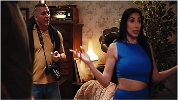 Clea Gaultier And Steve Q - French Brunette With Fake Enhanced Huge Boobs Gets Her Nipples Sucked While Frozen In Time