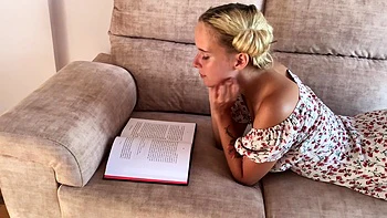 Blonde with pigtails sucks her boyfriend’s hard cock in hd