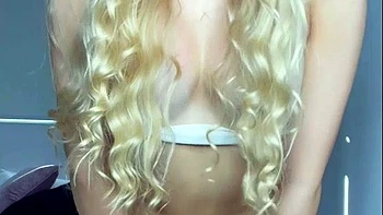 Curly Blonde Teen Records Solo Dildo Masturbation More at