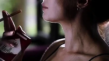 Amateur busty brunette masturbates and does hand job